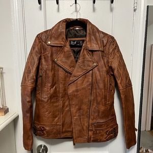 Real Leather Jacket Front Full Zipper